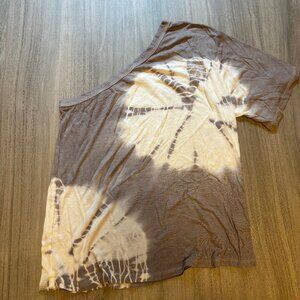 One Shoulder Gray & White Boutique Top